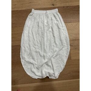 White Midi Skirt with Elastic Waist